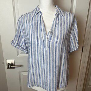 Universal Thread Striped Linen Blend Top